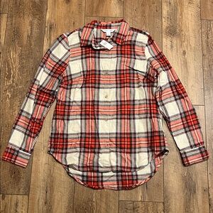 NWT Old Navy Women’s Flannel Classic Plaid Shirt, M